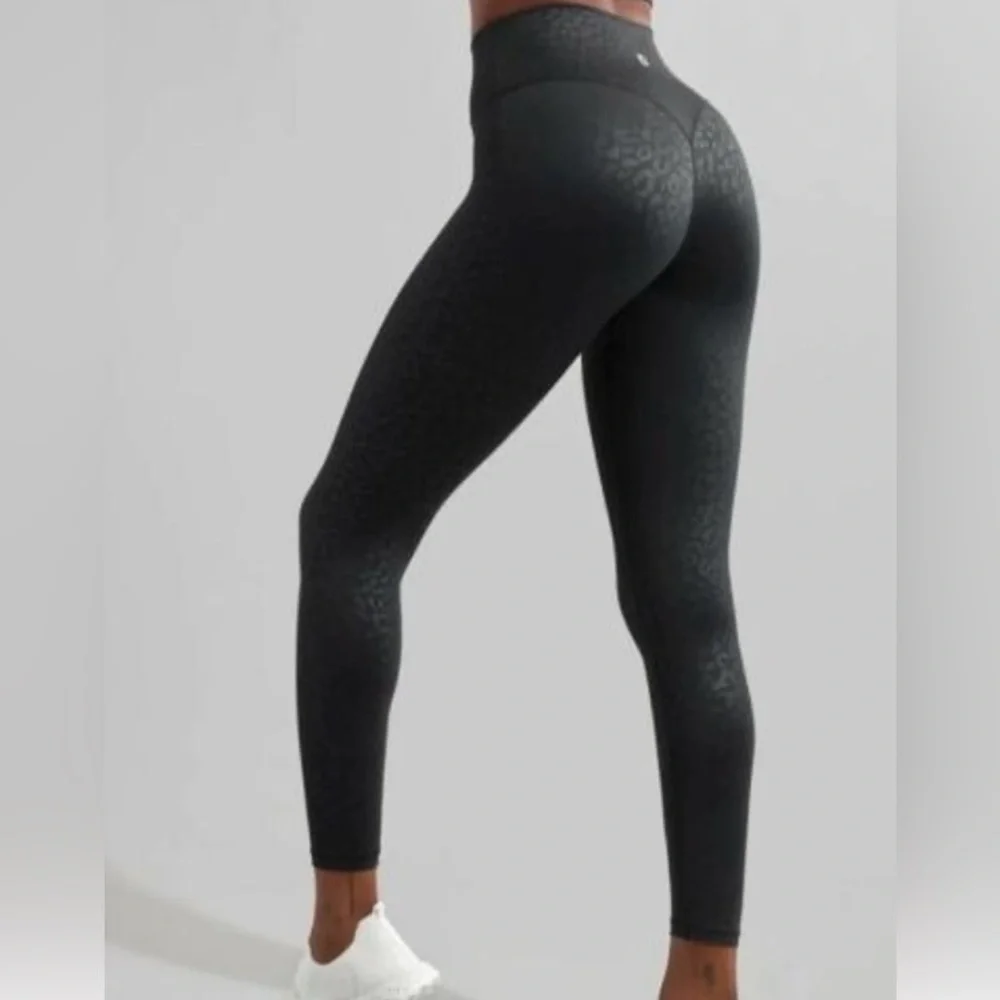 Buffbunny Collection Cheeta Leopard Jacquard Legging Black Bum HugWorkout Sexy 🔥